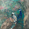 Peacocks Secret Nest' animals acrylic painting by artist Dilip Dudhane, 36x36 inch, on canvas