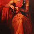 Figurative acrylic painting titled 'Pearl In Heart', 60x30 inches, by artist Pramod Jagtap on Canvas
