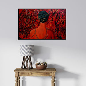 In-situ view of Suruchi Jamkar's 'Pearls Of Wisdom' painting in a room