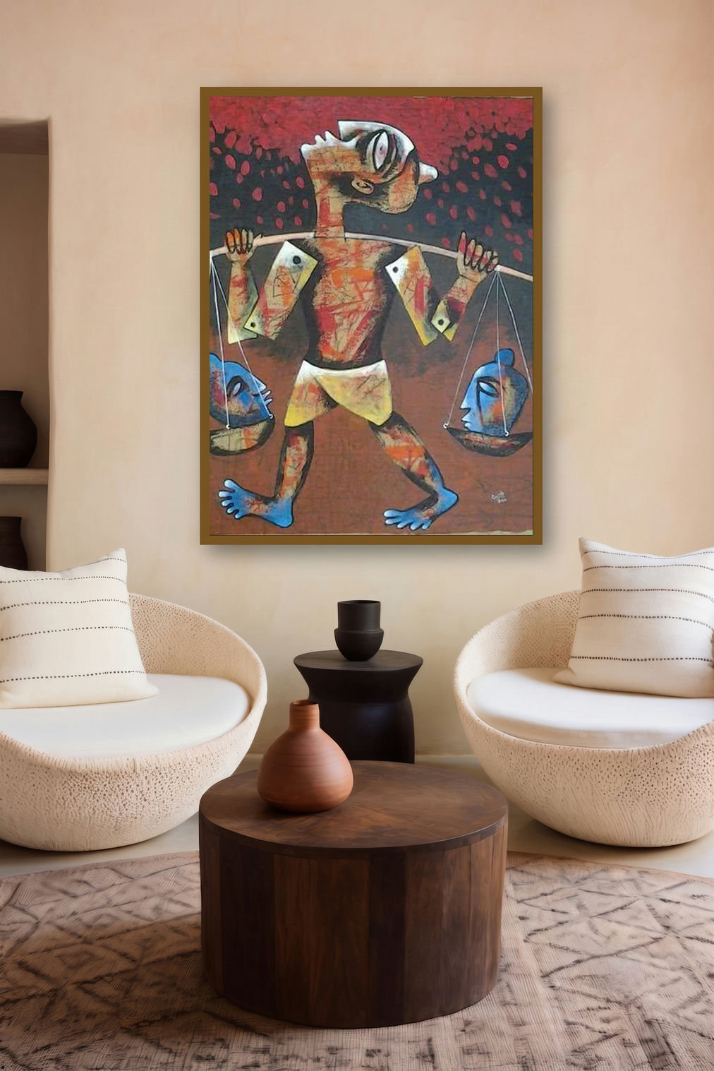 Peddler by artist Ranjith Raghupathy displayed in a Indian Art gallery