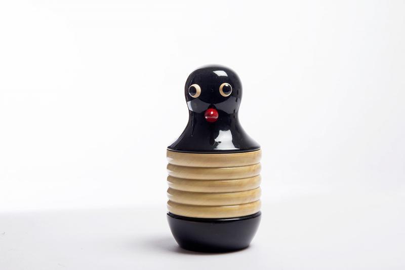 Toys craft titled 'Peppermint Wooden Rattle', 5x2x2 inches, by artist Vijay Pathi on wood