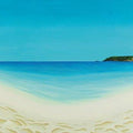 Seascape oil painting titled 'Perfect Day Longrock Beach Marizion', 48x30 inches, by artist SIMON MASON on Canvas
