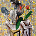 Petals And Personas' nude acrylic painting by artist Ranjith Raghupathy, 50x40 inch, on canvas