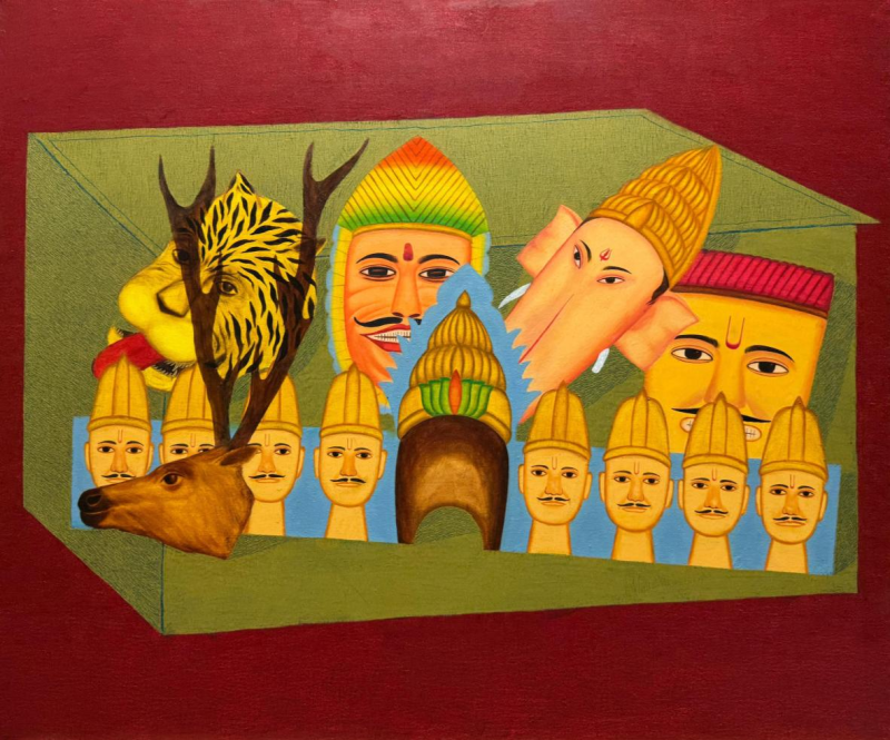 Petara' religious oil painting by artist Ashwin Khapare, 30x36 inch, on canvas