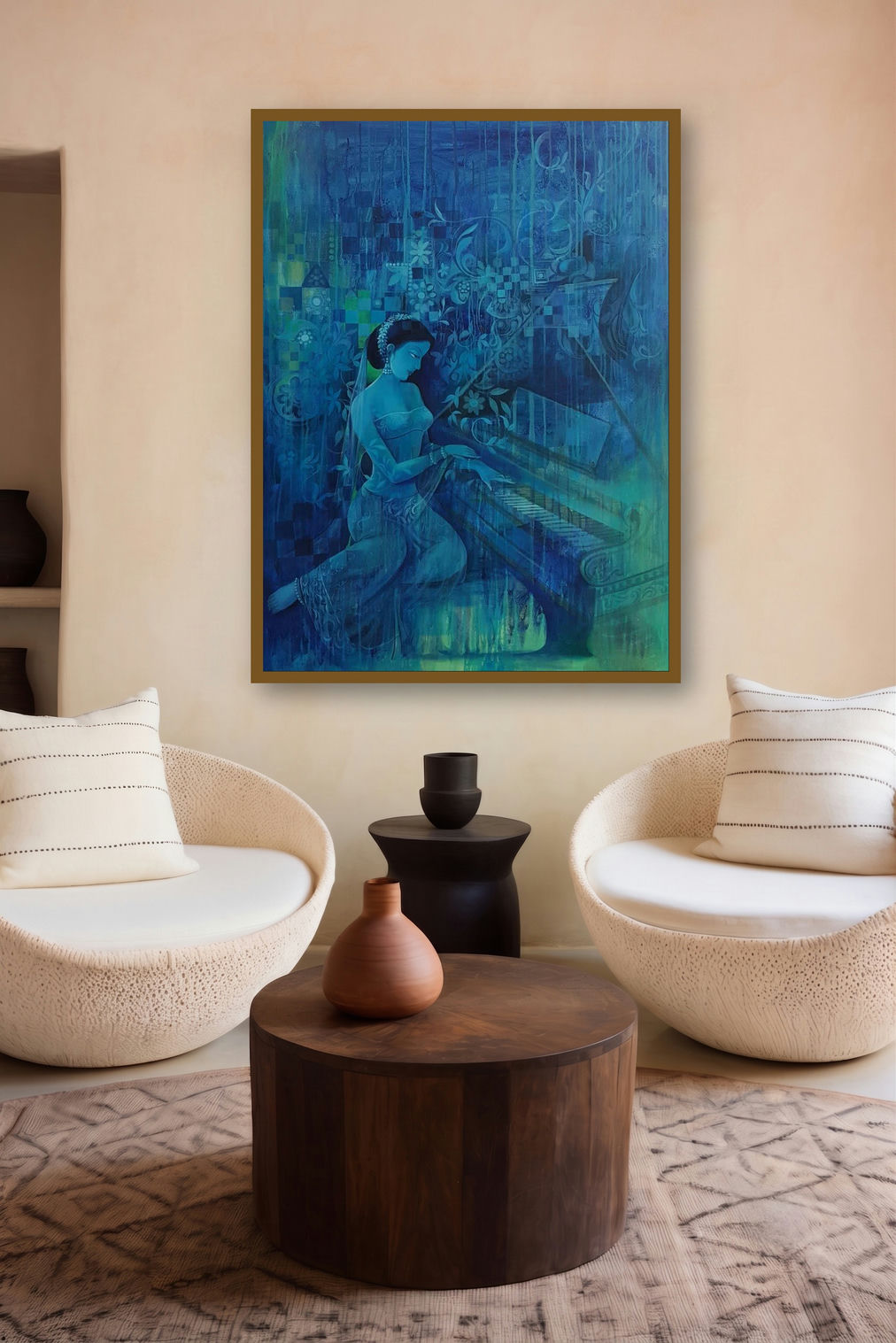 Pianist by artist Durshit Bhaskar displayed in a Boutique gallery