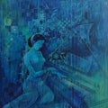 Fantasy oil painting titled 'Pianist', 36x48 inches, by artist Durshit Bhaskar on Canvas