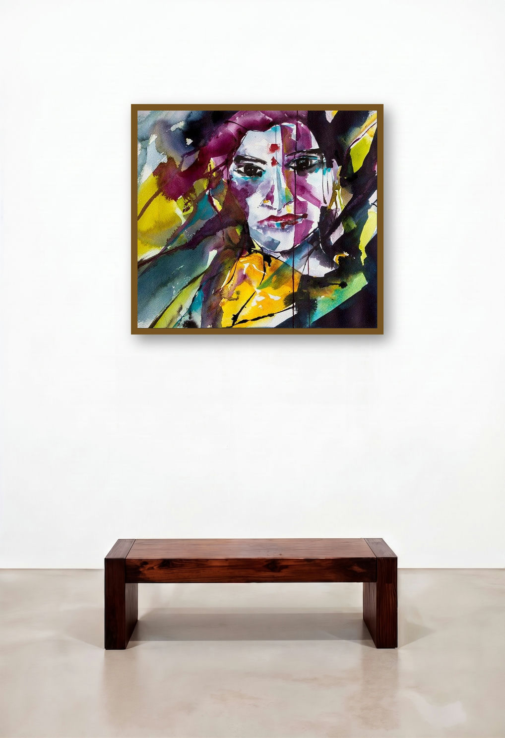 Pichaya (Echoes of Identity: A Fluid Reflection) by artist Veronique Piaser-Moyen displayed in a Classic Reception Area