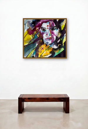 Pichaya (Echoes of Identity: A Fluid Reflection) by artist Veronique Piaser-Moyen displayed in a Classic Reception Area