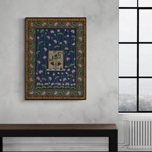 In-situ view of Unknown's 'Pichwai (Shrinathji amidst the Lotus Bloom)' painting in a room