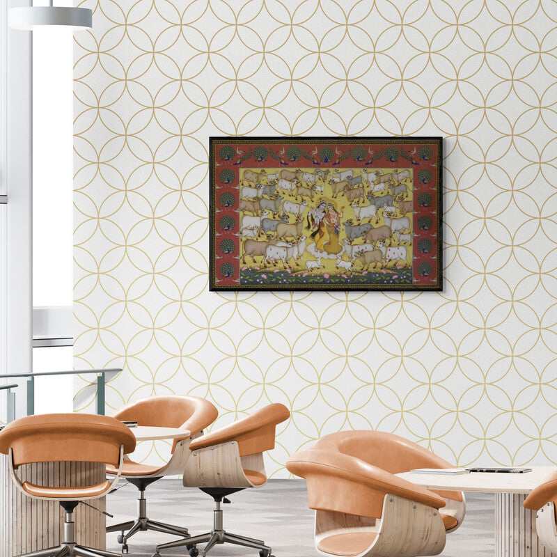 In-situ view of Unknown's 'Pichwai (Divine Pastoral)' painting in a room