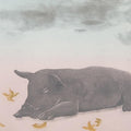 contemporary printmaking titled 'Piggy', 10x13 inches, by artist Dushyant Patel on Paper