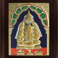 Religious tanjore traditional art titled 'Pillayarpatti Ganesha Tanjore Painting', 24x18 inches, by artist Myangadi Tanjore on Plywood
