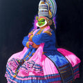 Figurative acrylic painting titled 'Pink Kathakali', 36x30 inch, by artist Prashantt Yampure on Canvas