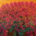 'Pink Tree' nature oil painting by artist Pardeep Singh, 48x60 inch, on canvas