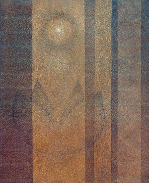 Pipasa 2 (Moonlit Mountain Range) by Hanumanth Devulapalli, Original Mixed Media Abstract Painting on Canvas, Medium Vertical Wall Art