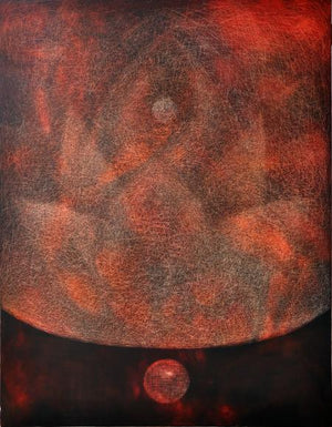 Pipasa2 by Hanumanth Devulapalli, Original Oil Abstract Painting on Canvas, Large Vertical Wall Art