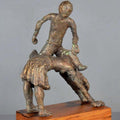 Figurative sculpture titled 'Pitangi', 11x9x7 inches, by artist Kishor Sharma on Bronze