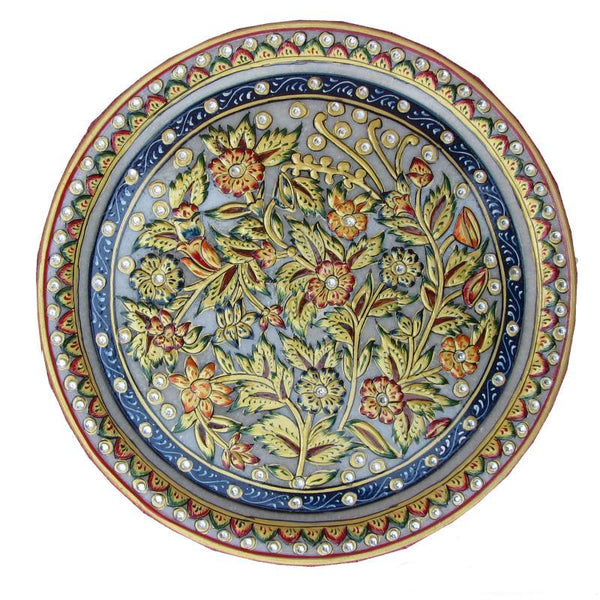 Plate With Flowers Handicraft By Ecraft India