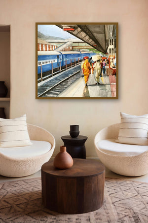 Platform No 2 (Platform No. 2) by artist Shagufta Mehdi displayed in a Contemporary Exhibition gallery