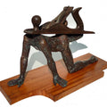 Figurative sculpture titled 'Play Of Life', 19x12x7 inches, by artist Rakesh Sadhak on Metal