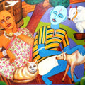 Figurative acrylic painting titled 'Pleasant Mood', 14x18 inches, by artist V.v. Swamy on Canvas