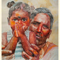 Portrait watercolor painting titled 'Please', 16x12 inches, by artist Dr.uday Bhan on Paper