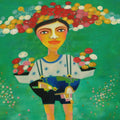Pleasure Of Life' figurative acrylic painting by artist Vandana Rakesh, 26x28 inch, on canvas