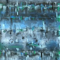Poetic Lake' abstract acrylic-ink painting by artist Hemant Dhane, 36x25 inch, on paper