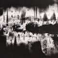 Poetry Of Black And White' abstract acrylic-ink painting by artist Hemant Dhane, 22x28 inch, on italian mount paper