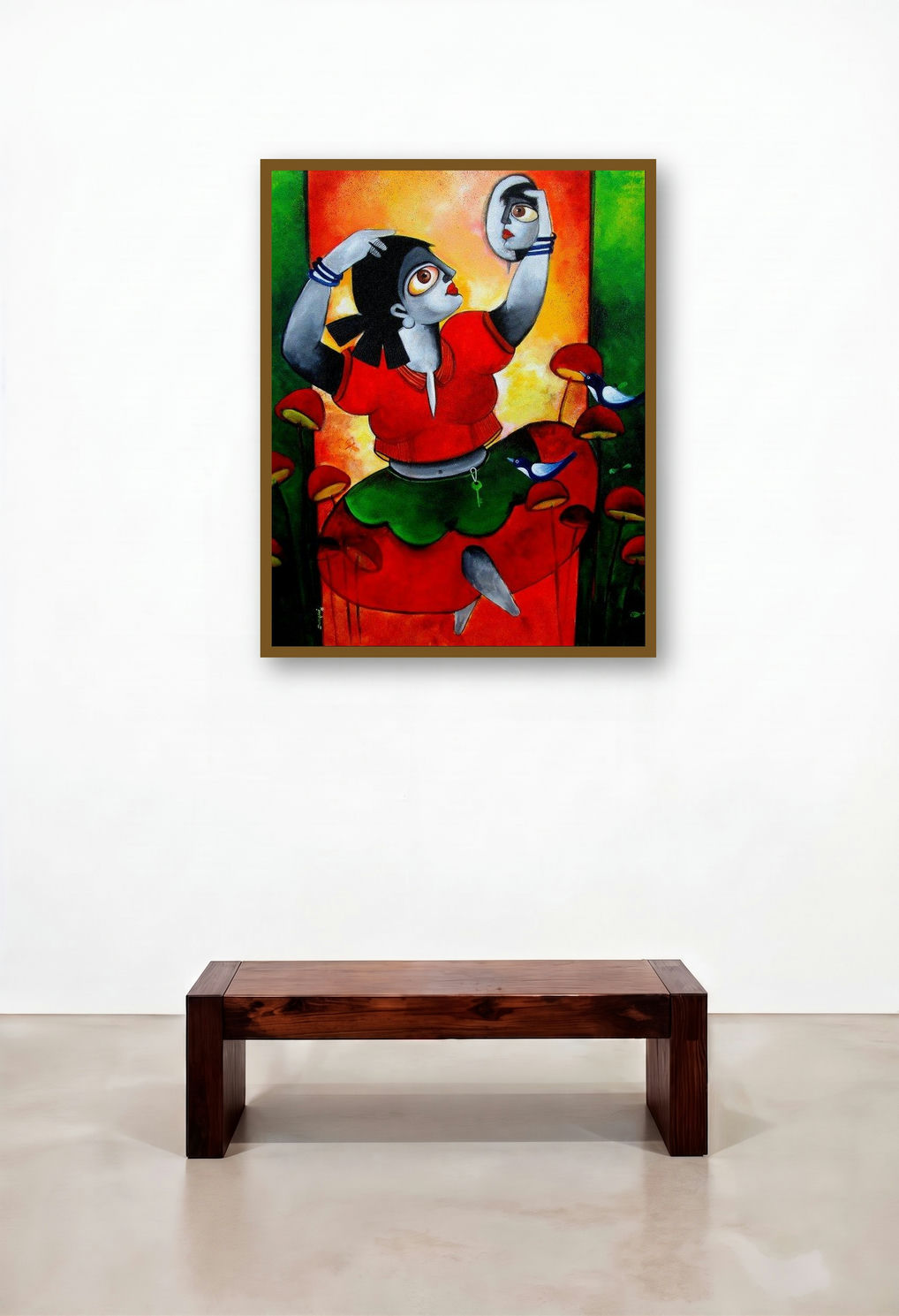 Poised (Reflections) by artist Sharmi Dey displayed in a Elegant Foyer