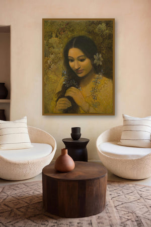 Pondering by artist Mousumi Pal Majumdar displayed in a Curated gallery