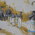Religious acrylic painting titled 'Pooram Procession 3', 30x40 inch, by artist Pankaj Bawdekar on Canvas