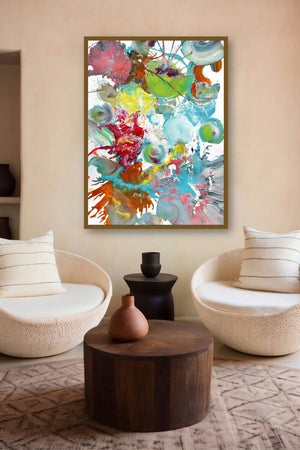 Pop Fluid No 3 (Celestial Dance: An Abstract Creation) by artist Sumit Mehndiratta displayed in a Contemporary gallery