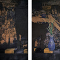 Power' figurative mixed-media painting by artist Krishnapada Maity, 55x44 inch, on paper