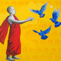 'The Power Within' religious mixed-media painting by artist Yashpal Kamble, 36x48 inch, on canvas
