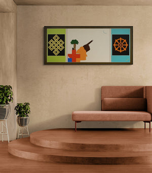 In-situ view of Pankaj Sachdeva's 'Prabodhan Enlightenment (Guiding Light)' painting in a room