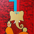 Religious mixed media painting titled 'Pradhv 2', 48x60 inches, by artist Pankaj  Sachdeva on canvas