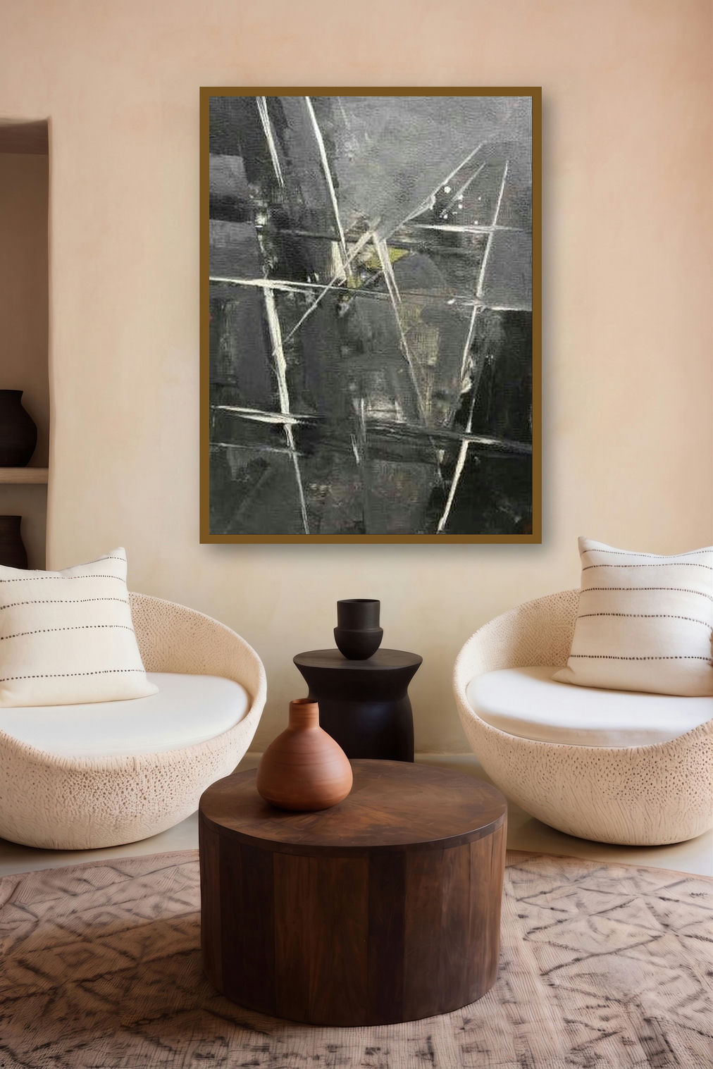 Prakruti Series 4 (Urban Tapestry**) by artist Nandkishor Thorat displayed in a Boutique gallery