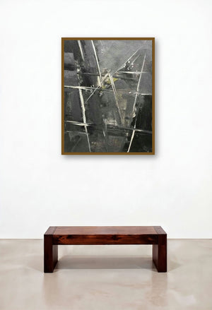 Prakruti Series 4 (Urban Tapestry**) by artist Nandkishor Thorat displayed in a Scandinavian Executive Office