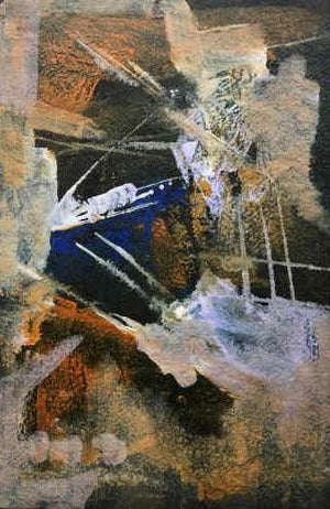 Prakruti Series 9 (Shifting Horizons**) by Nandkishor Thorat, Original Acrylic Abstract Painting on Paper, X-Small Vertical Wall Art
