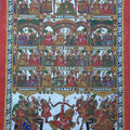 Figurative phad traditional art titled 'Prathvi Raj Chouhan', 36x24 inches, by artist Abhishek Joshi on Handmade Canvas