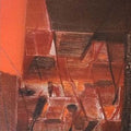 Abstract oil painting titled 'Pratiti 9', 30x18 inches, by artist Vikas Joshi on Canvas
