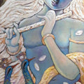 Figurative acrylic painting titled 'Pray', 30x15 inches, by artist Subrata Ghosh on Canvas