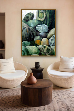Prayer Rocks by artist Suruchi Jamkar displayed in a Contemporary Exhibition gallery