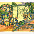 Cityscape serigraphs painting titled 'Prem Darwaza', 24x30 inches, by artist Vrindavan Solanki on Paper
