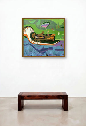 Preserver Of The Universe (Vishnu's Dream of Creation) by artist Rohit Joshi displayed in a Eclectic Hotel Suite