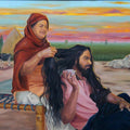 Lifestyle oil painting titled 'Priceless Bonding', 30x40 inches, by artist Kulwinder Singh on Canvas
