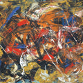 Primal Whirl' abstract acrylic painting by artist Dilip Mali, 24x30 inch, on canvas