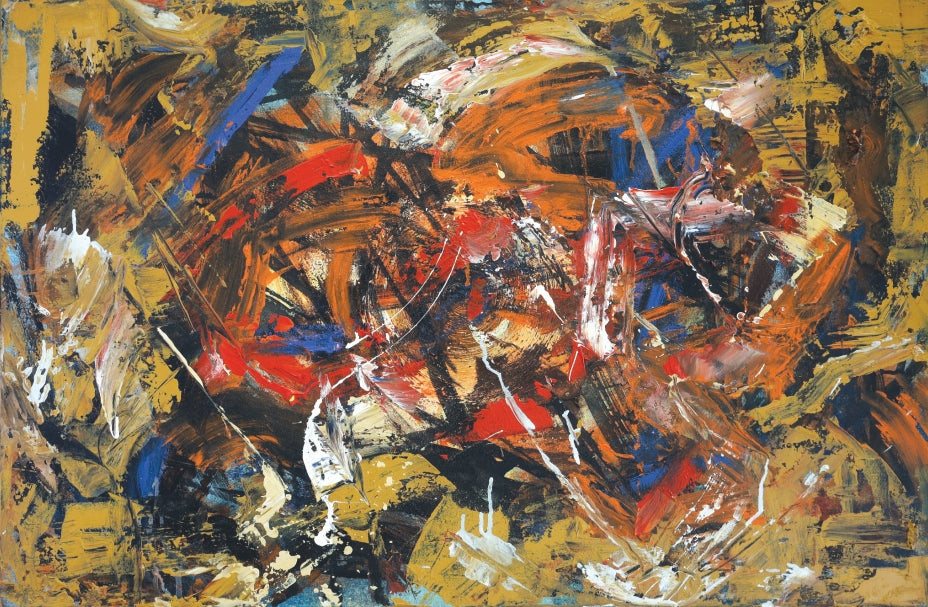 Primal Whirl' abstract acrylic painting by artist Dilip Mali, 24x30 inch, on canvas