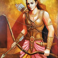 Figurative oil painting titled 'Prince of Ayodhya', 38x28 inches, by artist Tamali Das on canvas